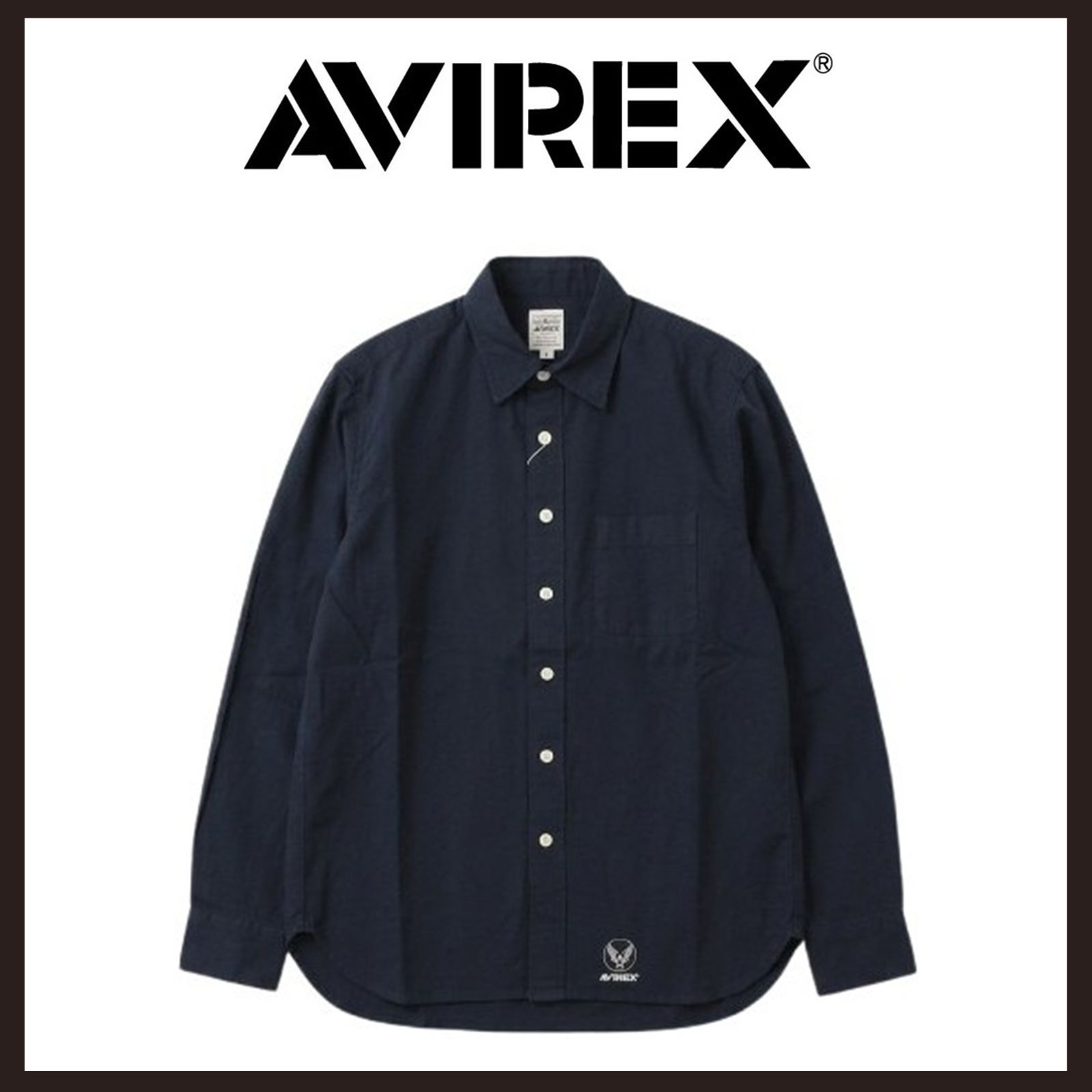 新品未使用　AVIREX（アヴィレックス）　コットンツイル 長袖シャツ　XL　ネイビー