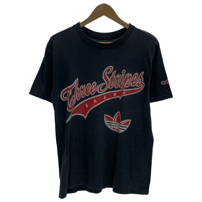 【中古】　adidas　Tシャツ　半袖　カットソー　トップス　クルーネック　ロゴT　ブランドロゴ　両面プリント　トレフォイル　スポーツ　古着　/1953