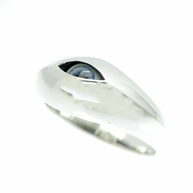 [シルバーワン] シルバー925 アクリル ドールアイ ピンキー リング メンズ ra [10号] 指輪