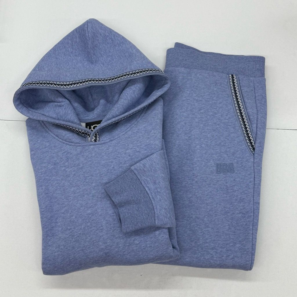 極美品 UGG Tasman Hoodie XL & Tasman Jogger L ラベンダー 上下セット アグ タスマン フーディー ジョガー セットアップ ロゴ刺繍 プルオーバーパーカー スウェットパンツ 2点セット 【X0731-001】□217