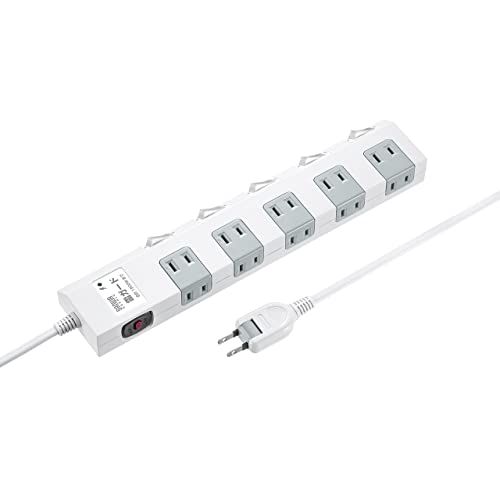 サンワダイレクト 電源タップ 2m 10個口 雷ガード 個別スイッチ マグネット ホワイト 700-TAP051pms decef483