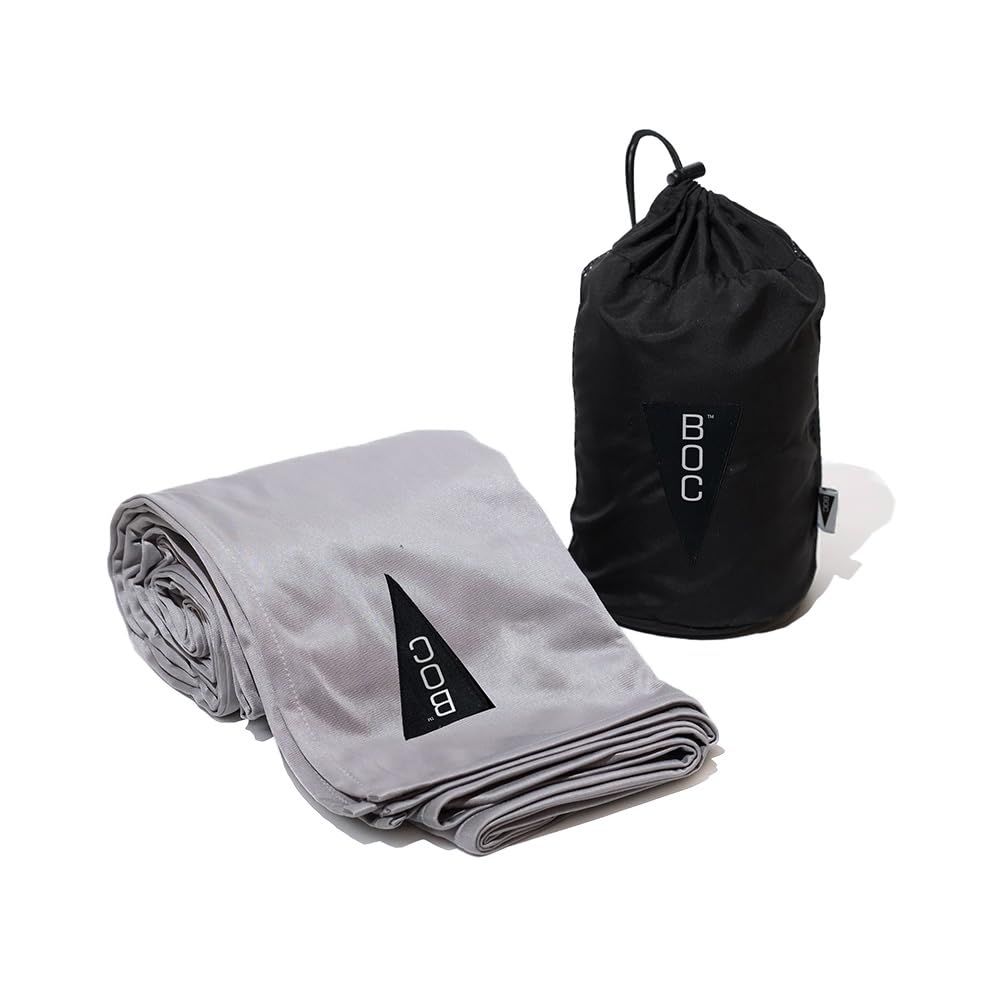 BOC 170 x 120 cm（BROOKLYN OUTDOOR COMPANY ブルックリンアウトドアカンパニー）防災 機内 旅行用 トラベル ブランケット 収納袋付属 コンパクト アウトドア キャンプ バックパッキング フリース ベロア d1c8f0d8