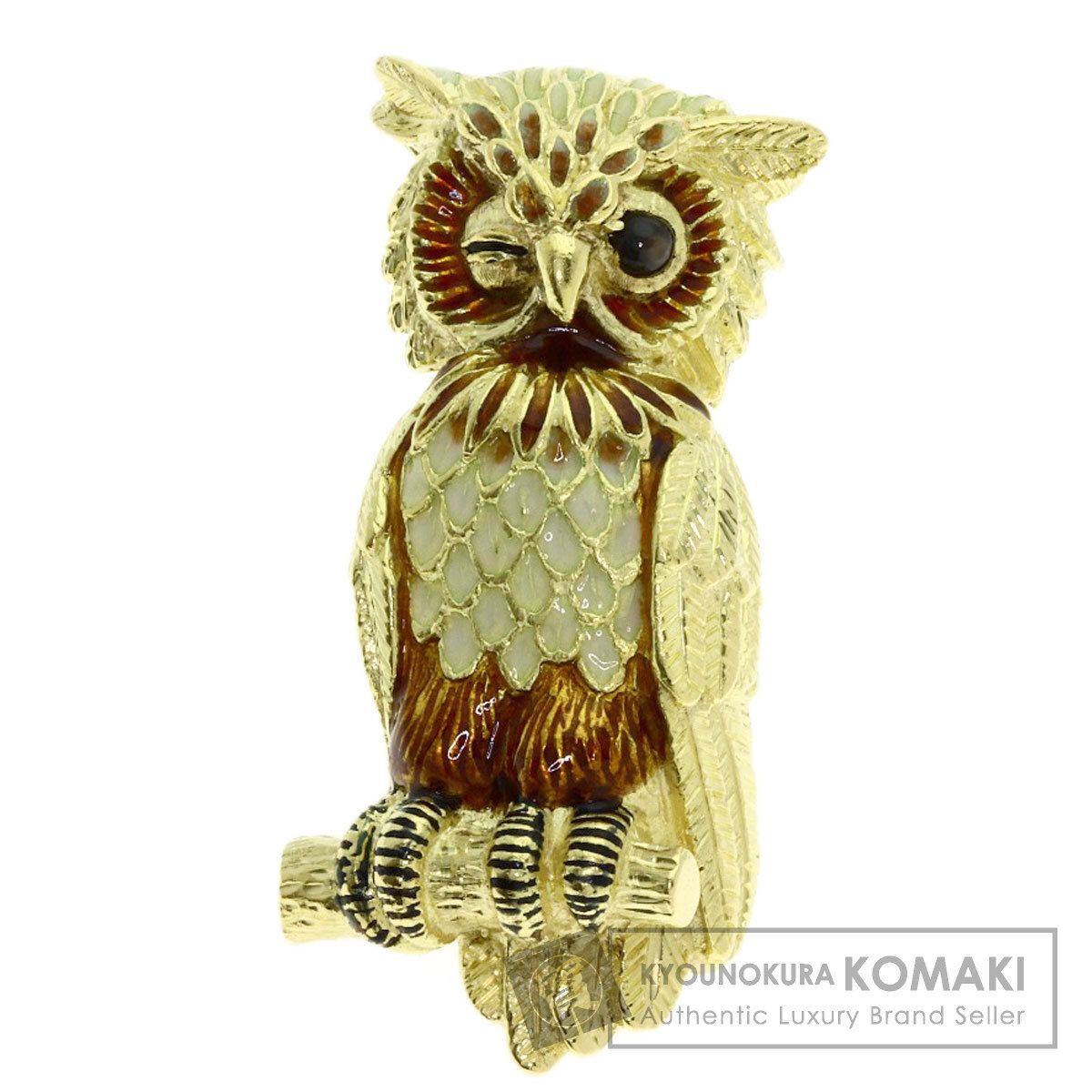 TIFFANY&Co. ティファニー フクロウモチーフ キャッツアイ ブローチ K18YG レディース [中古]