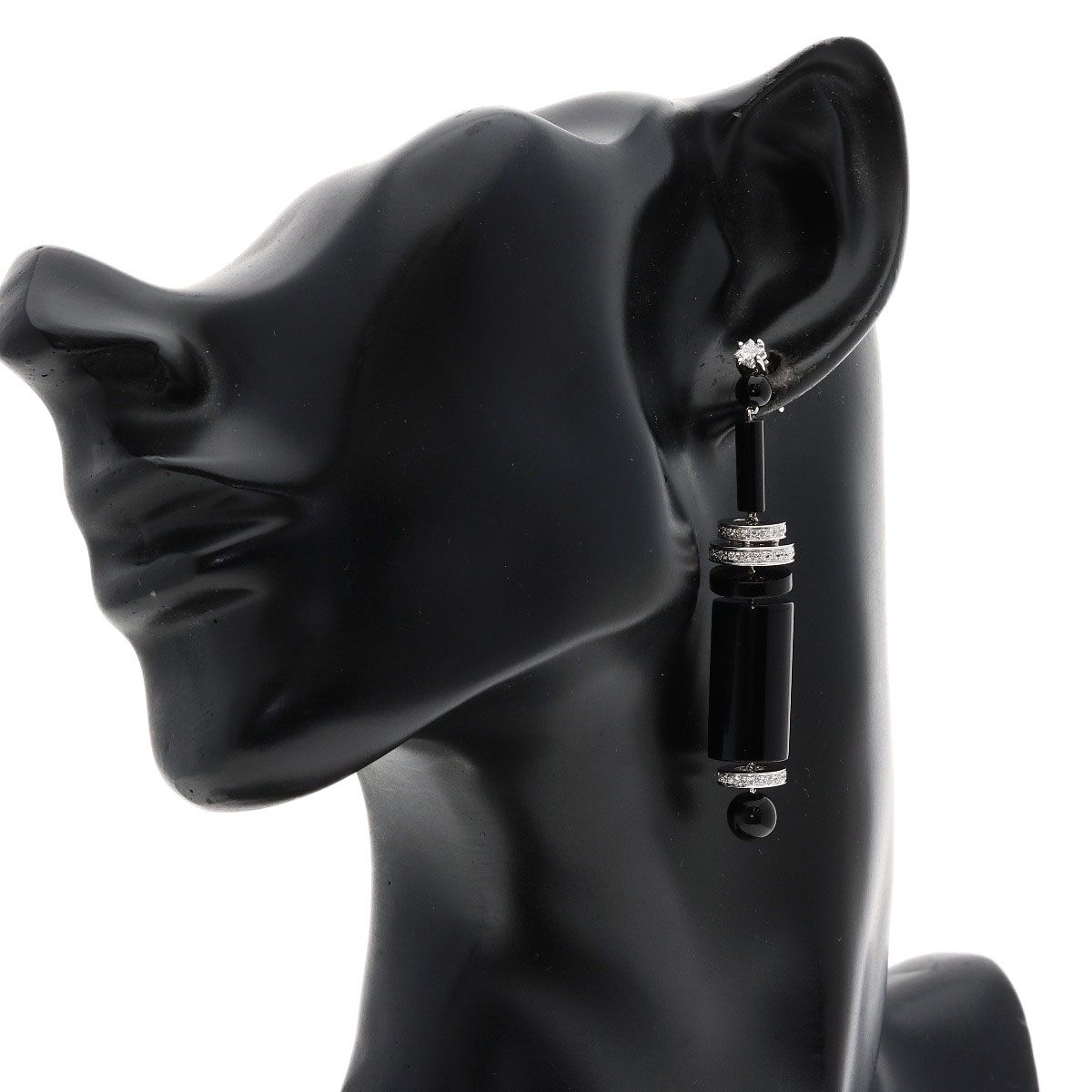 Damiani ダミアーニ オニキス ダイヤモンド ピアス K18WG レディース 