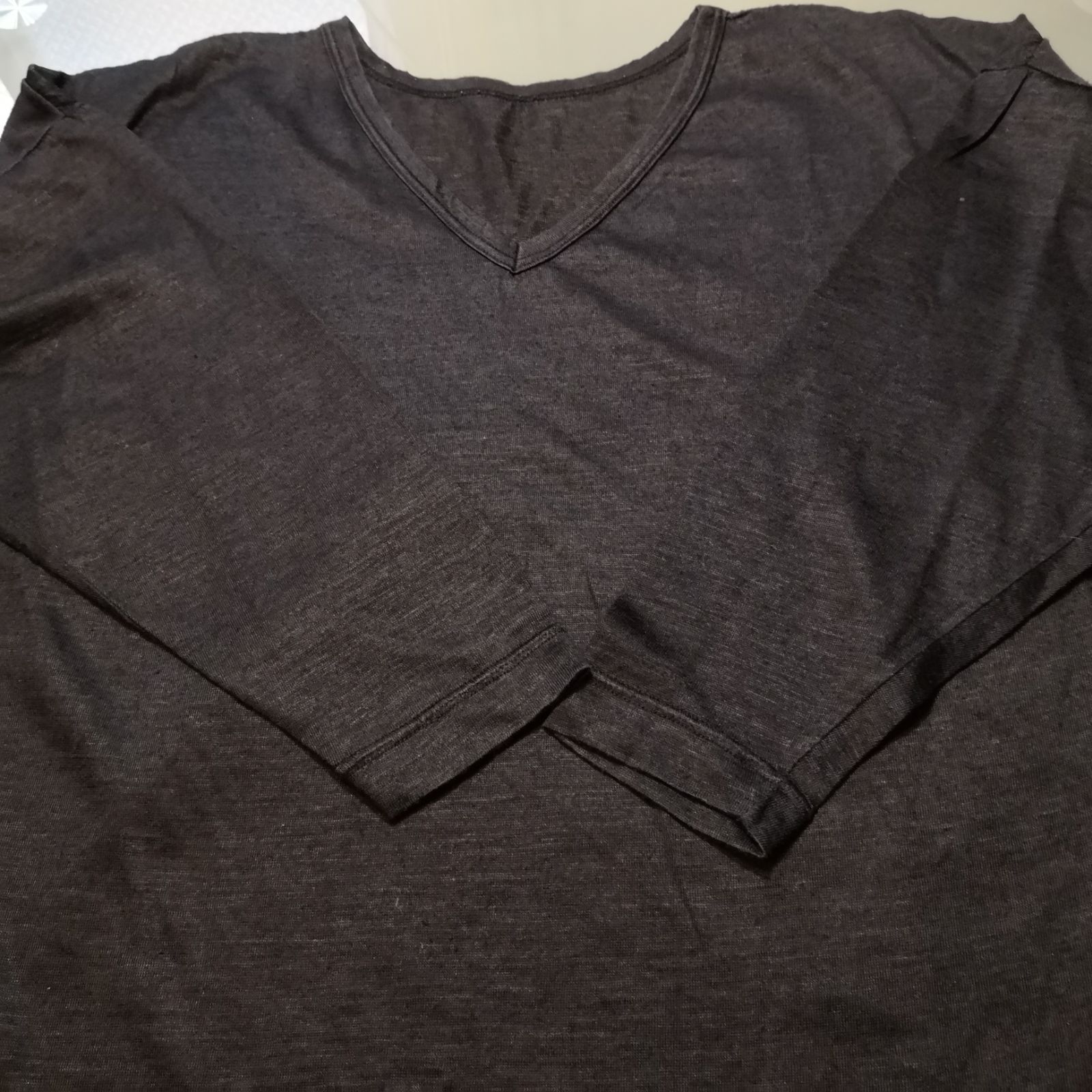 ISSEY MIYAKE イッセイミヤケ 80s ヴィンテージ リネン麻100% Vネック 