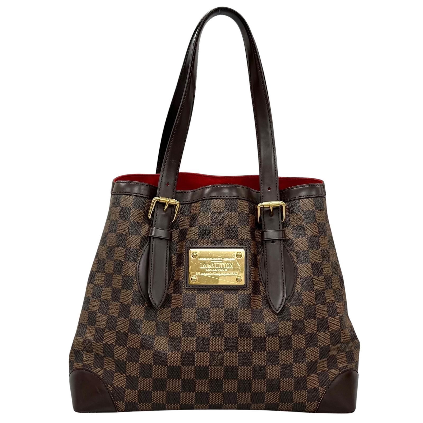 【中古】LOUIS VUITTON ルイ・ヴィトン ハンドバッグ ハムステッドMM ハンドバッグ 1055g ブラウン レディース ダミエ