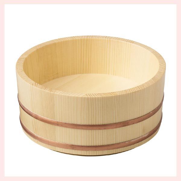 白木 うどん桶（海鮮丼桶）「約φ21xH9.8cm」／7寸　※天然木,和食器,きれい,美しい,釜揚げうどん,御ひつ型,日本料理,饂飩,本格,そうめん,業務用,お店品質　◎2個目～大幅値引き対象商品