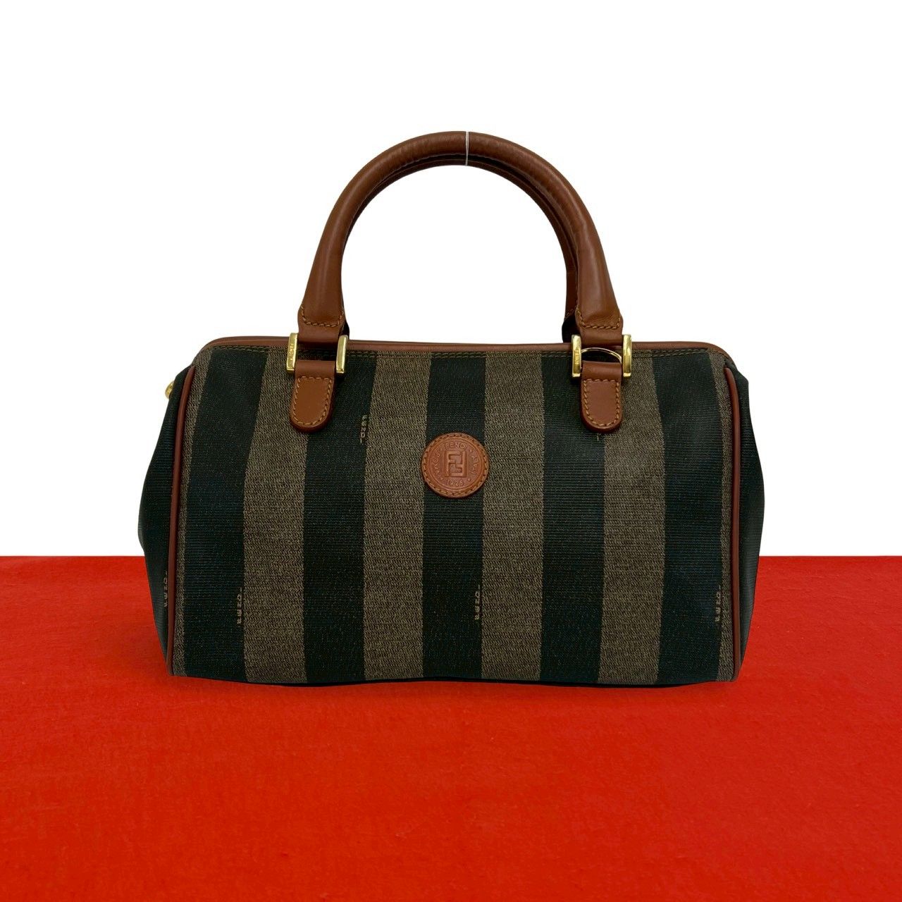 極 美品 FENDI フェンディ ヴィンテージ ペカン 柄 レザー 本革