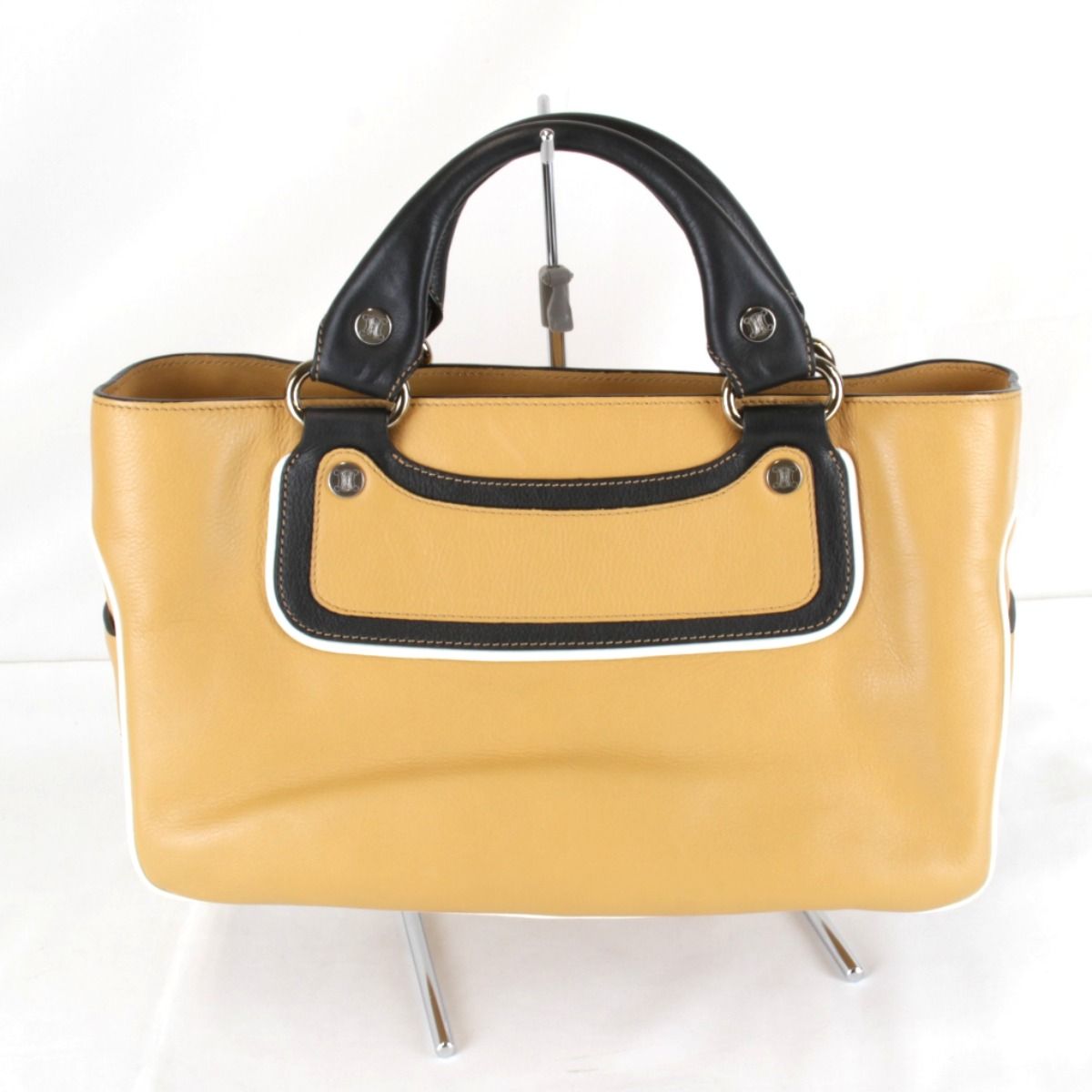 美品『USED』 セリーヌ ハンドバッグ レザー ブラウン
