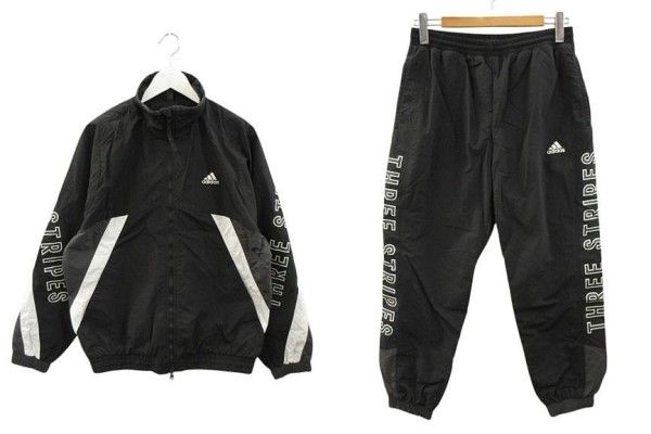 アディダス adidas セットアップ ウーブンジャケット IS5146 ウーブンカフパンツ IM8764 ブラック L ブルゾン ボトムス 上下セット