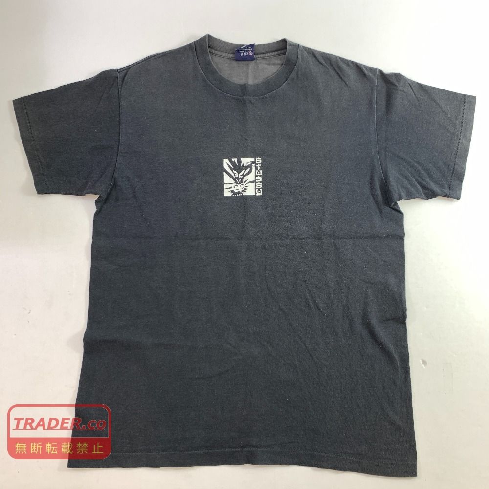 04w6854▽※【中古】ステューシー STUSSY オールドステューシー 紺タグ USA製 ドラゴン鬼フェード 半袖Tシャツ ブラック Lサイズ【八王子店】