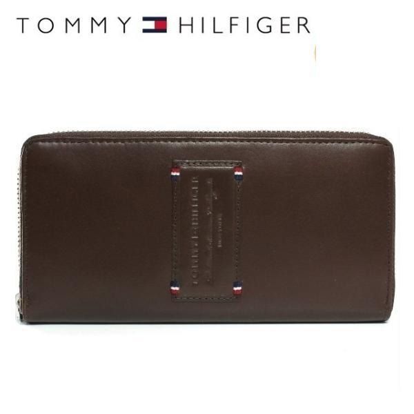 【訳あり】 アウトレット トミーヒルフィガー 財布 メンズ 男性 ラウンドファスナー 長財布 本革 TOMMYHILFIGER ブラウン 小銭入れ 31TL13X024-200 0091-5844 02