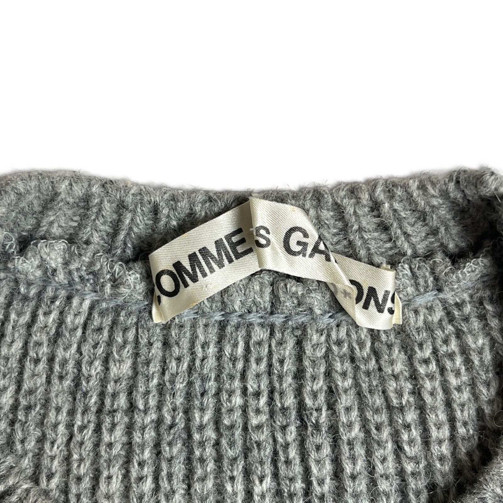 80s】COMME des GARCONS 顔料プリント クルーネックニット ショート丈