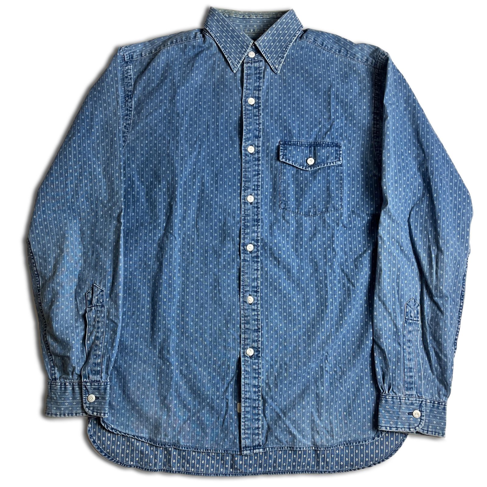 RRL インディゴストライプ シャツ S ダブルアールエル 2000000024998