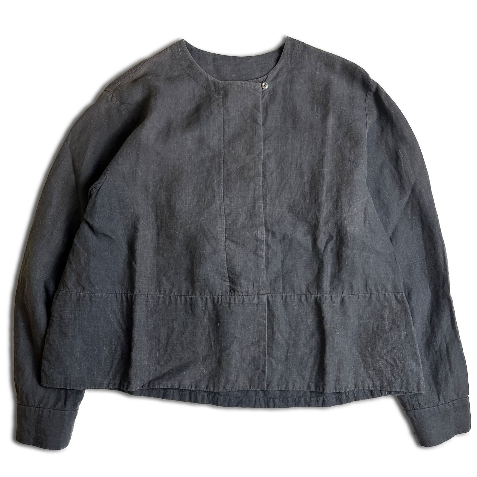 19SS】ARTS&SCIENCE ヘンプ ノーカラーブラウス 1 グレー アーツアンド