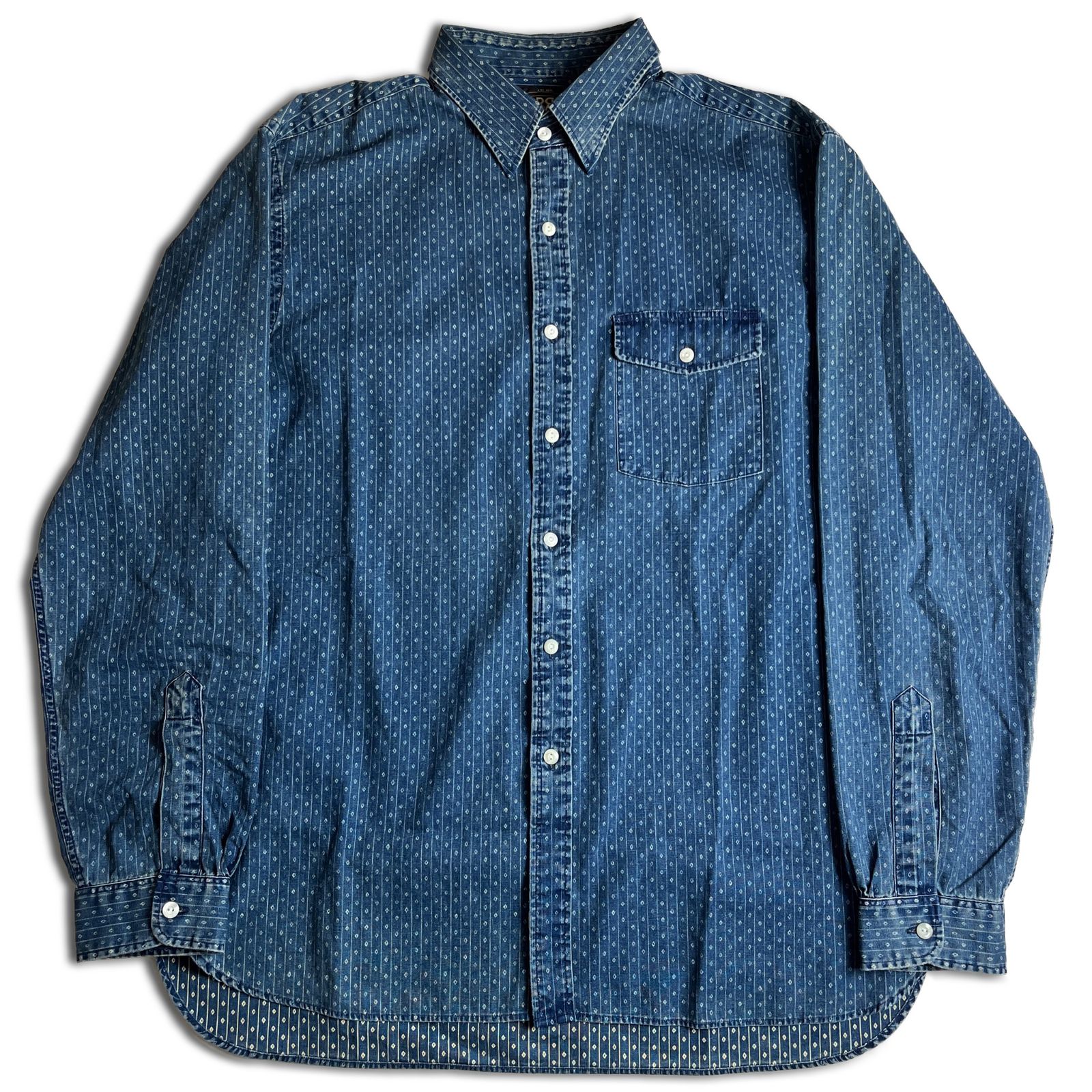 RRL インディゴストライプ シャツ L ダブルアールエル 2000000024950