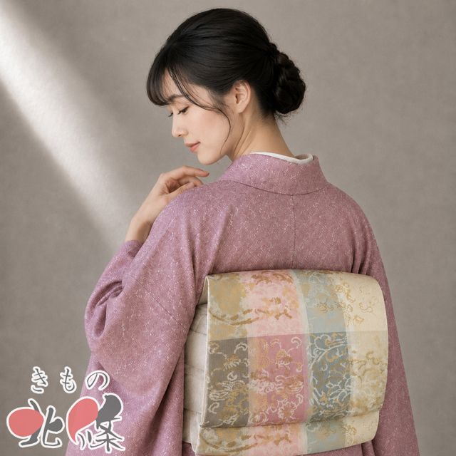 絹のなごや帯 名古屋帯 なごや帯 中古 リサイクル 正絹 カジュアル 仕立て上がり