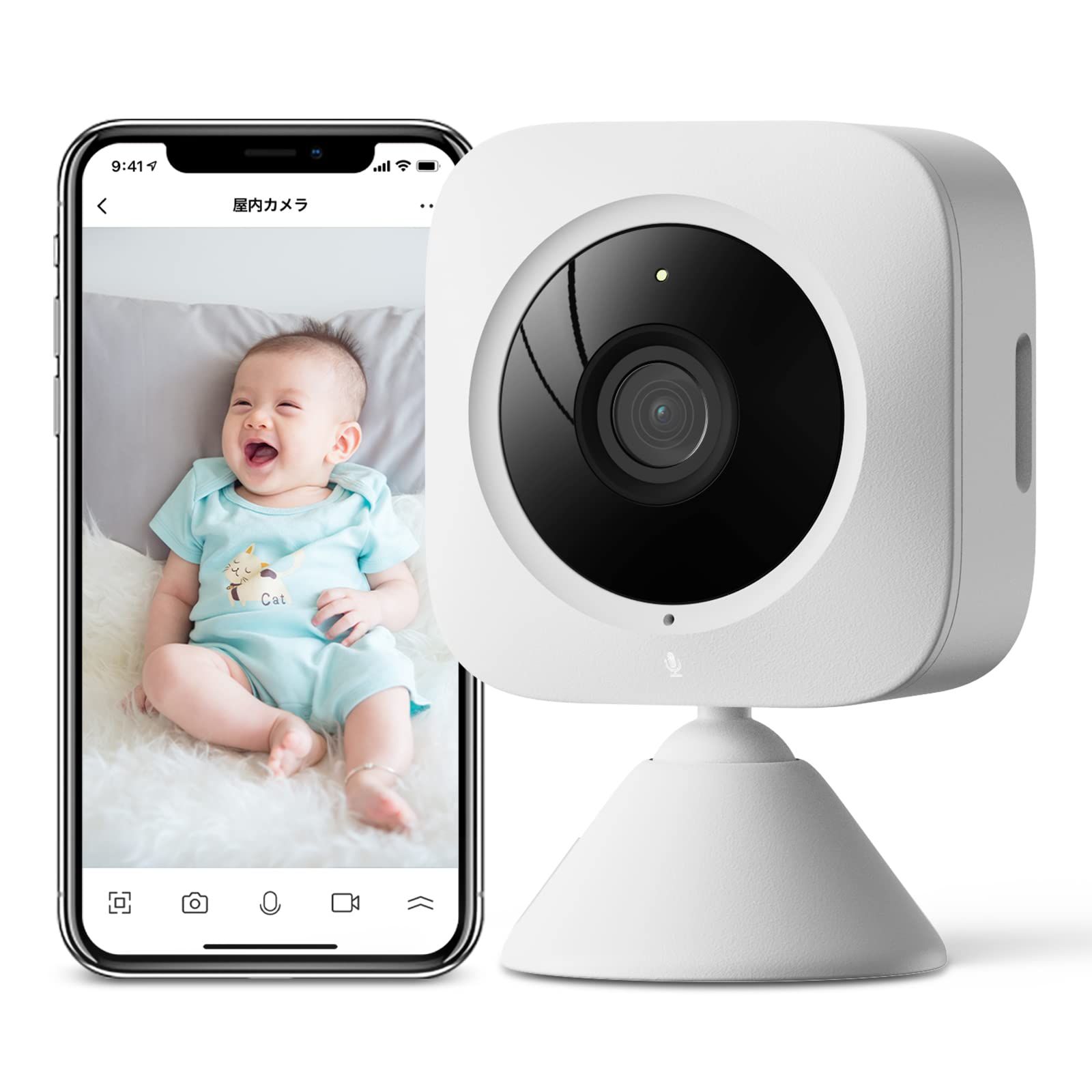 【Works with Alexa認定】SwitchBot 防犯カメラ スイッチボット 監視カメラ アレクサ - Alexa 屋内 カメラ ネットワークカメラ ペットカメラ ベビーモニター スマートホーム 双方向音声会話 遠隔確認 取付簡単 d534257a