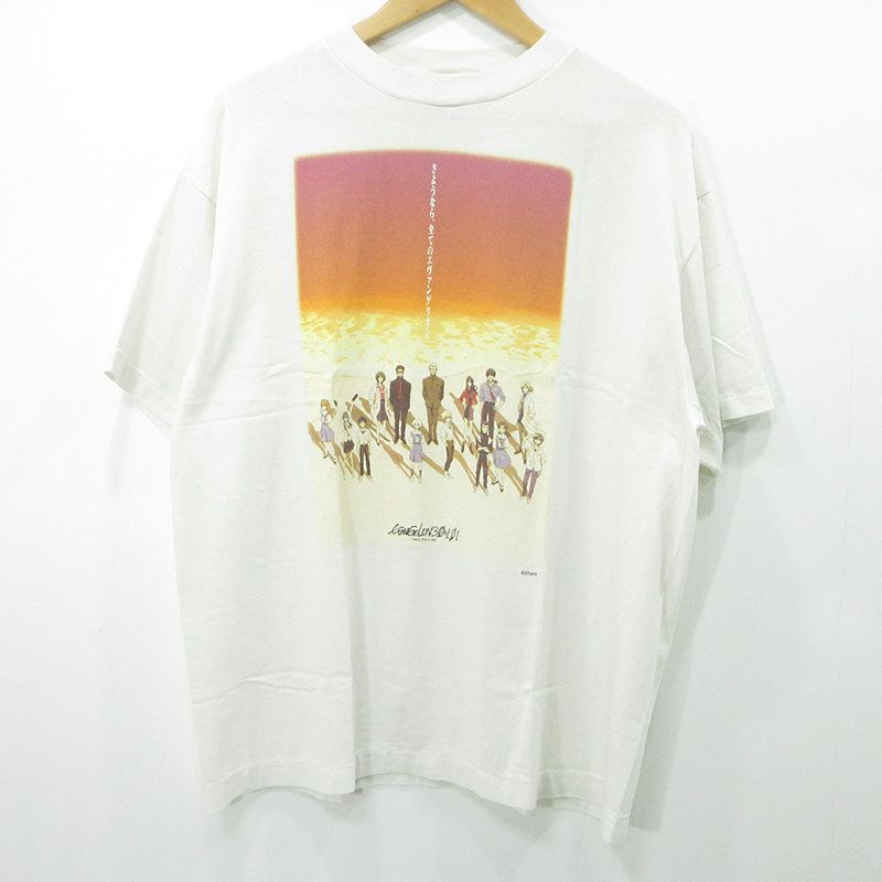 【三重本店】 中古 SAINT MICHAEL | セントマイケル × EVANGELION × GEEKS RULE EV SS TEE エヴァンゲリオン半袖Tシャツ USED加工 SM-HR8-0000-C13 ホワイト 生成り サイズ:L 【108】
