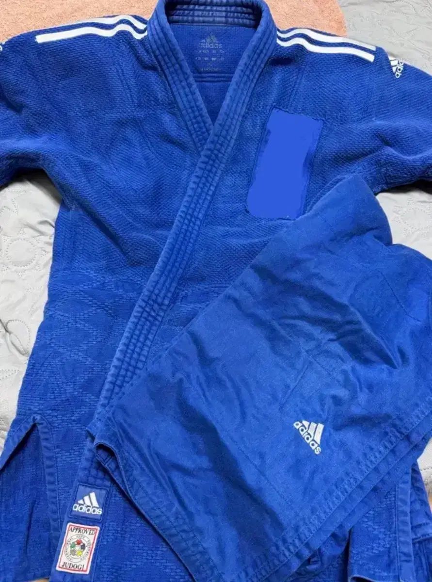 アディダス 青 柔道着 上下セット