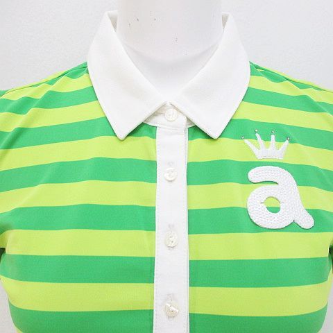 アルチビオ archivio ボーダー柄 半袖 ポロシャツ 36 緑系 グリーン