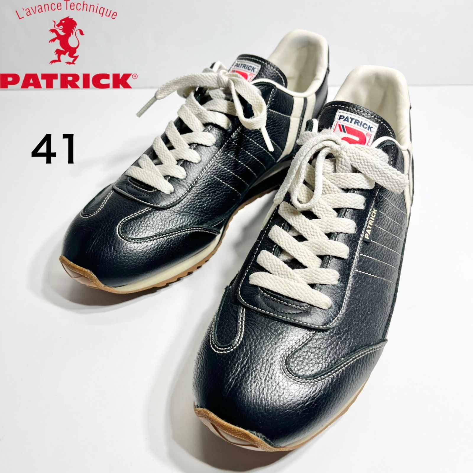 【美品】PATRICKパトリック MARATHON-L マラソン レザー ブラック 41
