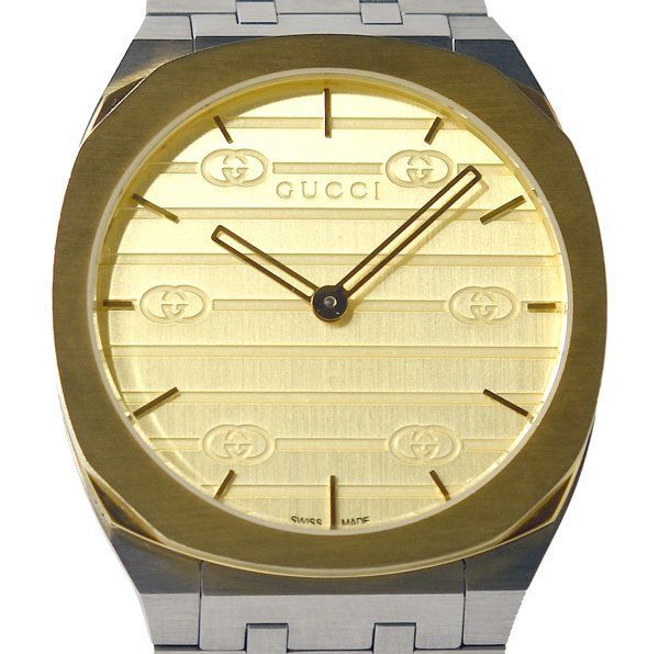 美品 GUCCI グッチ 25H 163.4 YA163405 クォーツ メンズ