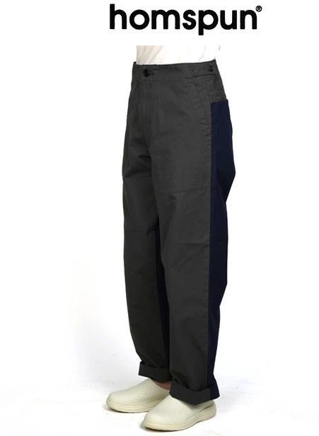 homspun(ホームスパン) コットンウェザー前後配色パンツ　3370