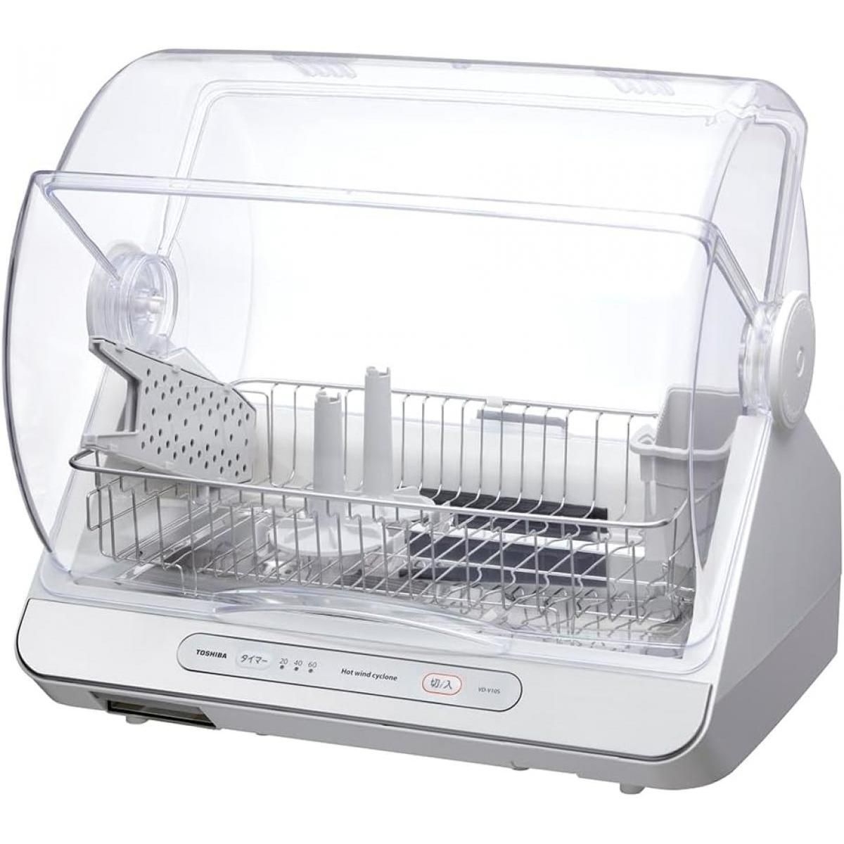 TOSHIBA 東芝 食器乾燥器 VD-V10S(W) ホワイト 6人用 乾燥器 乾燥機 ステンレスクリーントレイ コンパクト まな板乾燥 食器洗い乾燥機
