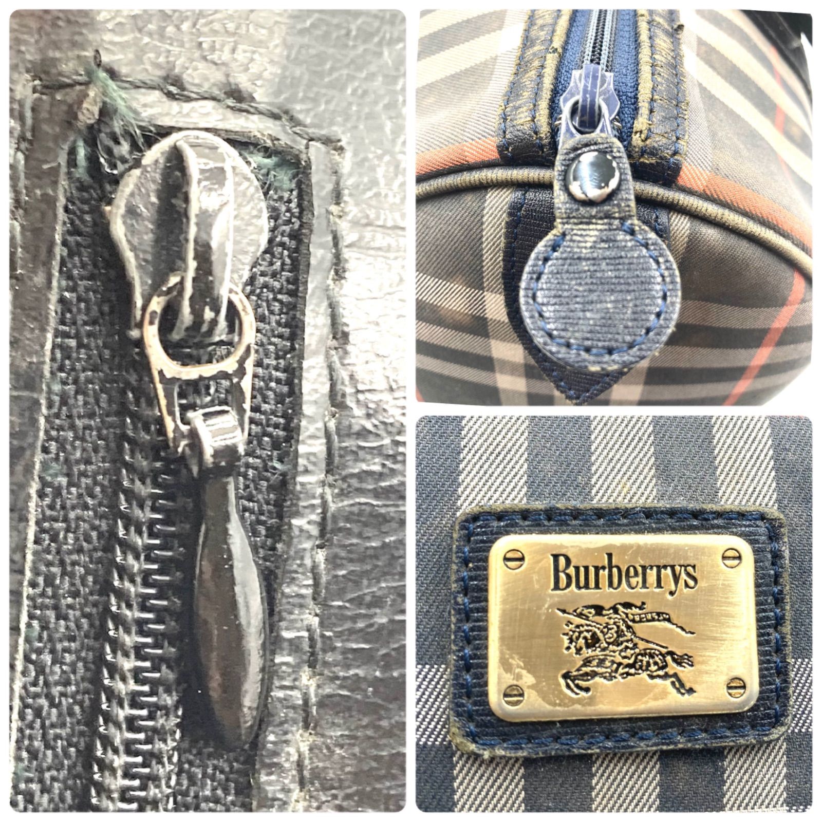 Burberrys バーバリー ミニボストンバッグ ノバチェック ロゴプレート