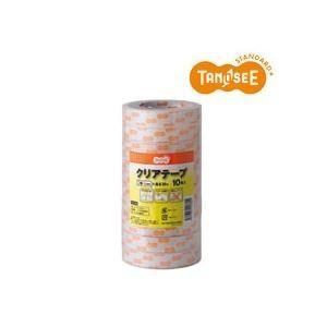 (まとめ)TANOSEE クリアテープ18mm×35m 10巻入×24パック