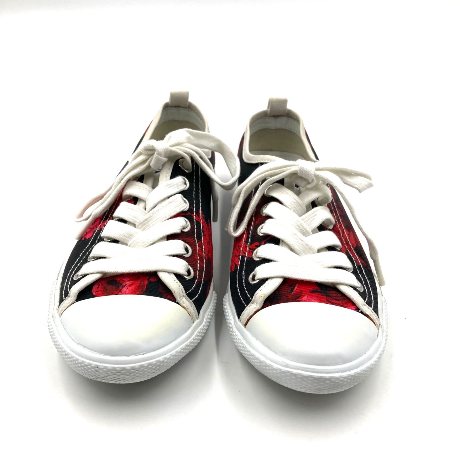 □極美品□PRADA SPORT プラダスポーツ ローズ柄 スニーカー 
