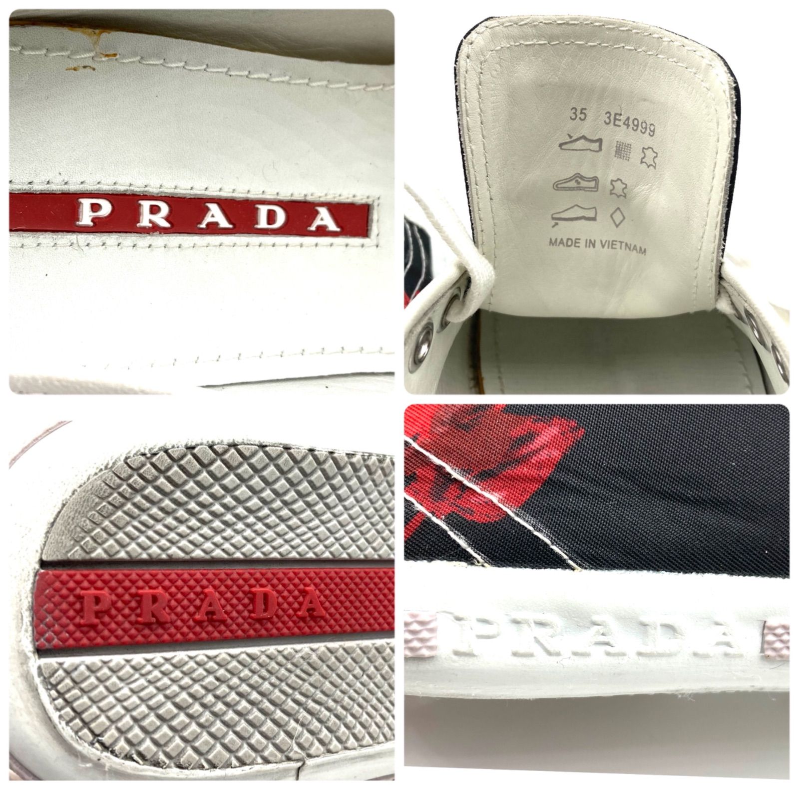 □極美品□PRADA SPORT プラダスポーツ ローズ柄 スニーカー 