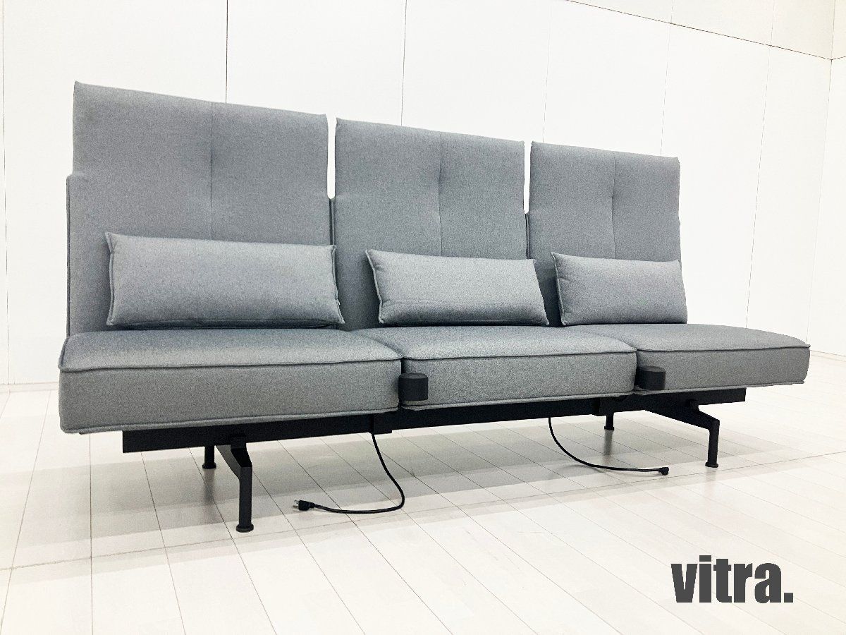vitra/ヴィトラ■Soft Work / ソフト ワーク ハイバックソファ■ エドワード・バーバー & ジェイ・オズガビー■グレー■電源ソケット付