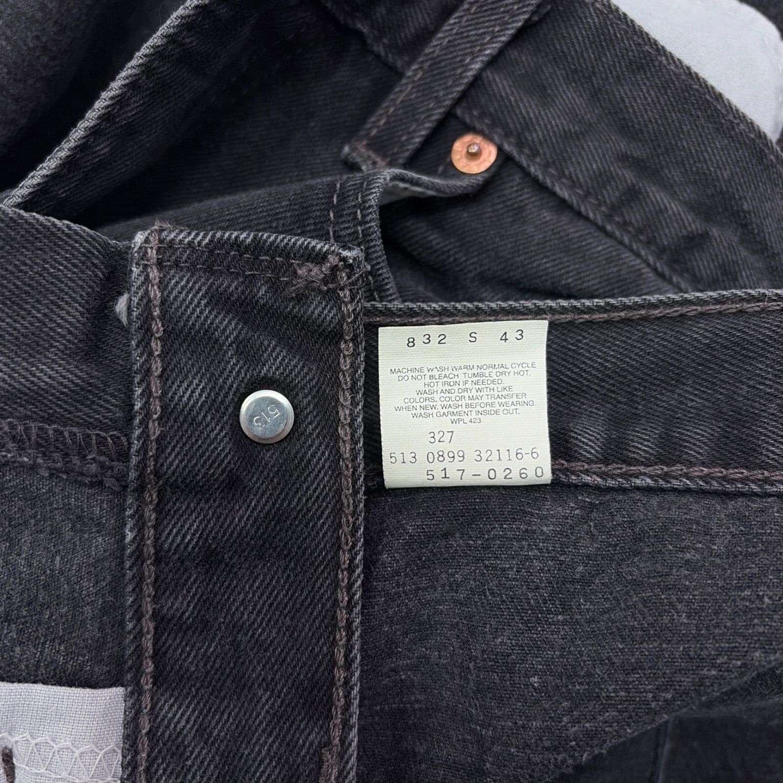 90s LEVIS リーバイス 517 後染め ブラックデニム パンツ ジーンズ USA 