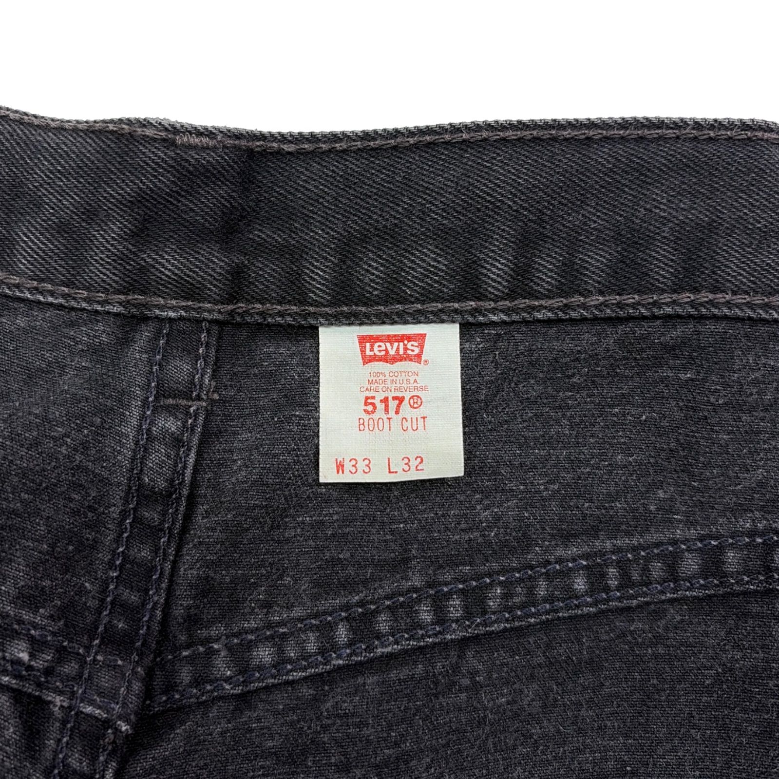 90s LEVIS リーバイス 517 後染め ブラックデニム パンツ ジーンズ USA