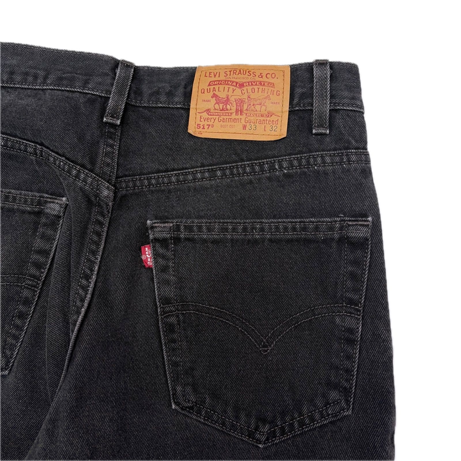 90s LEVIS リーバイス 517 後染め ブラックデニム パンツ ジーンズ USA 