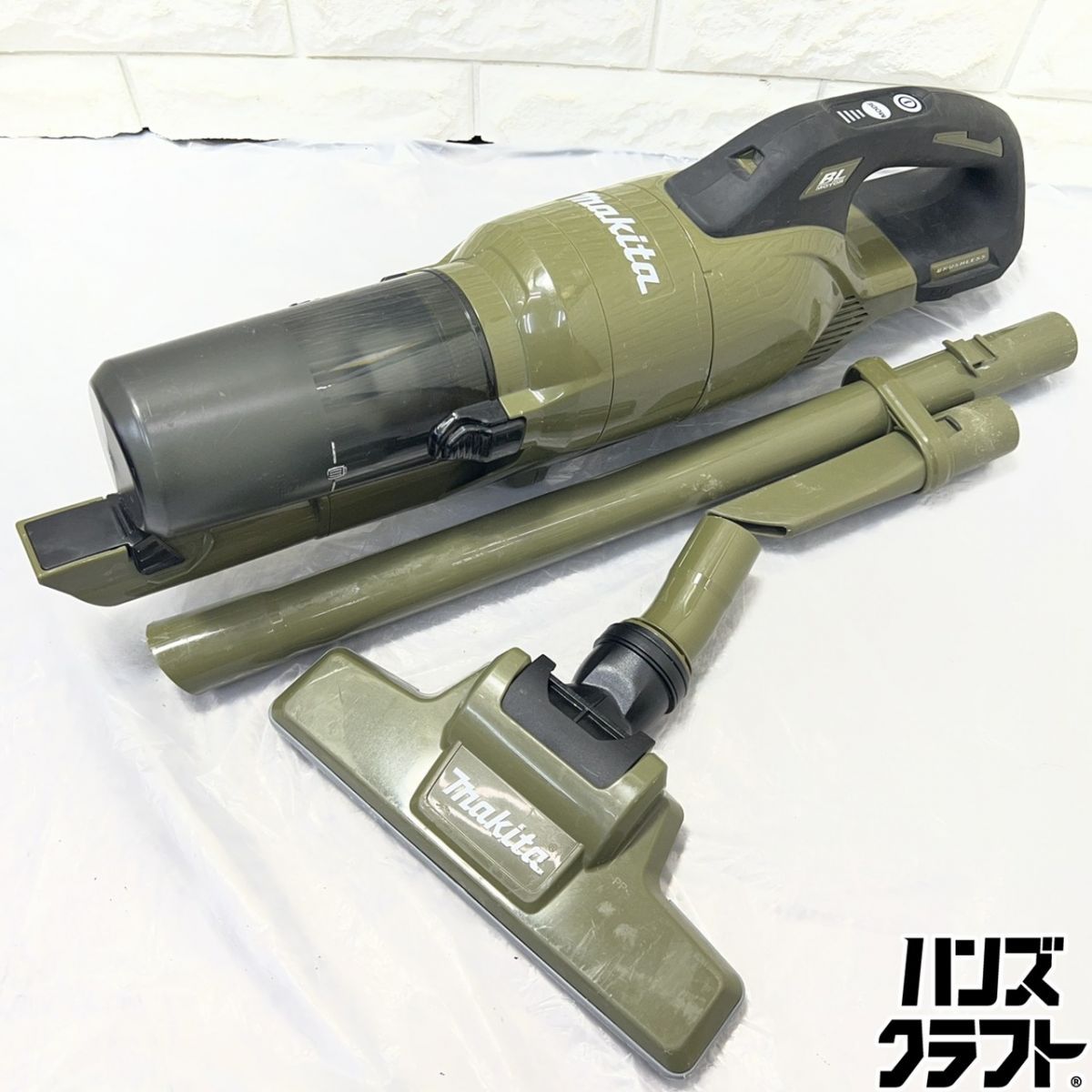 ▽【中古】マキタ CL286FDZO 充電式クリーナー 18V オリーブ 本体+ノズル バッテリー・充電器なし makita
