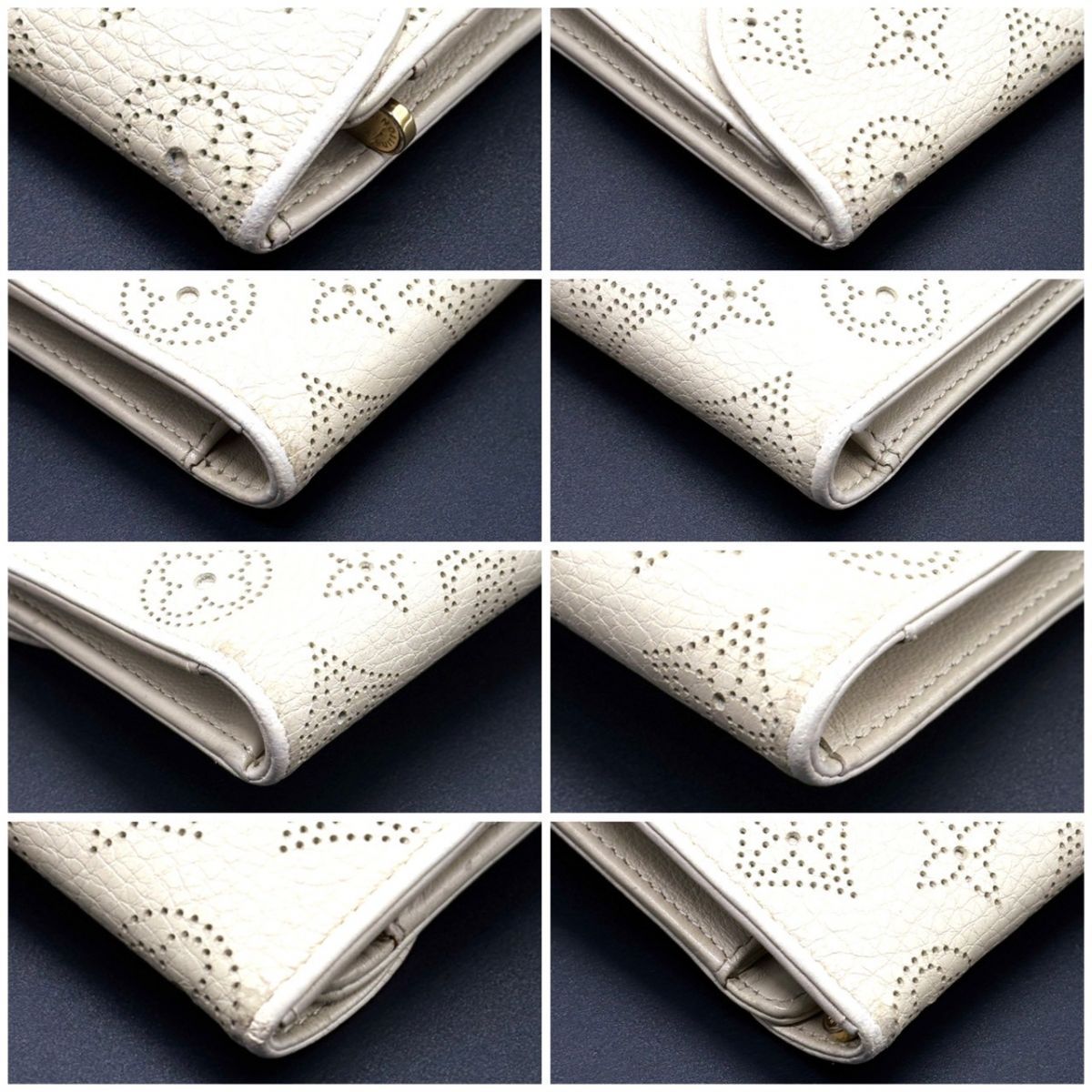 白で魅せる余裕】 LOUIS VUITTON 長財布 マヒナ アメリア パンチング 