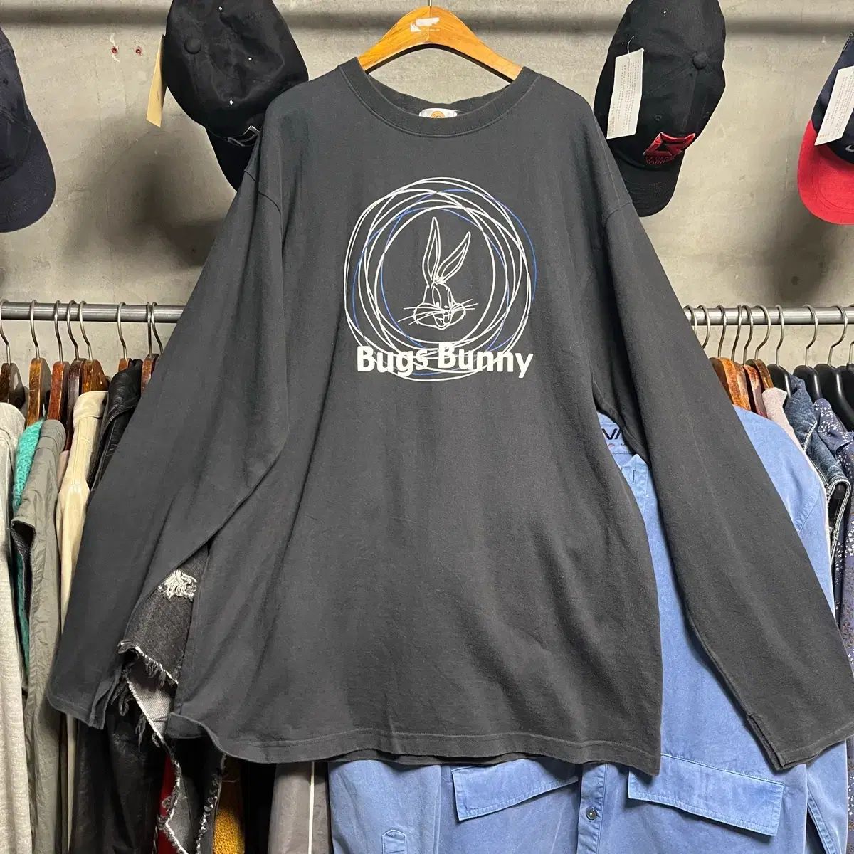 ヴィンテージ バニー ブラック 長袖 Tシャツ
