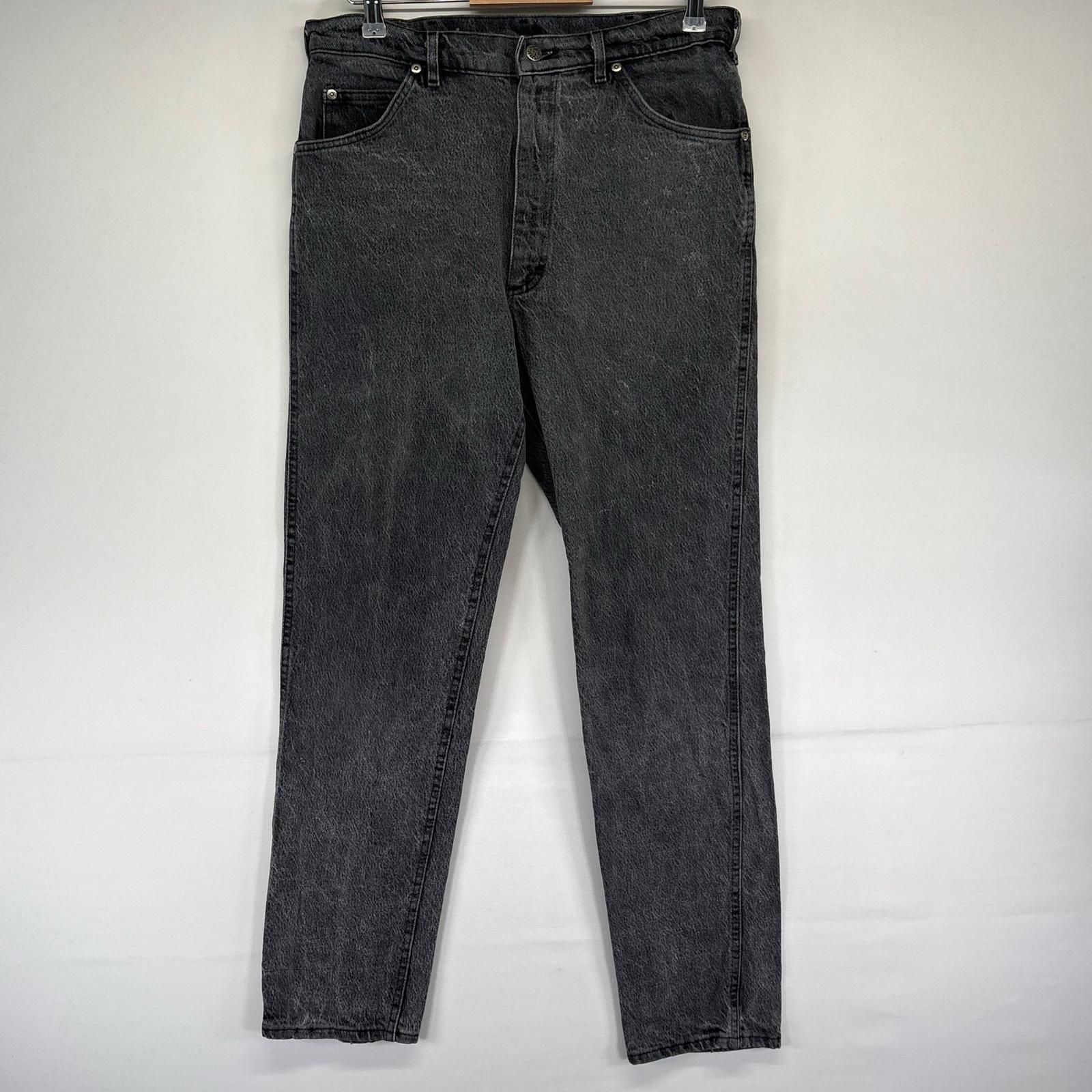古着 リー Lee USA製 デニム パンツ Gパン デニムパンツ ジーパン ブラックデニム ストレート w38L34 ダークグレー系 メンズ