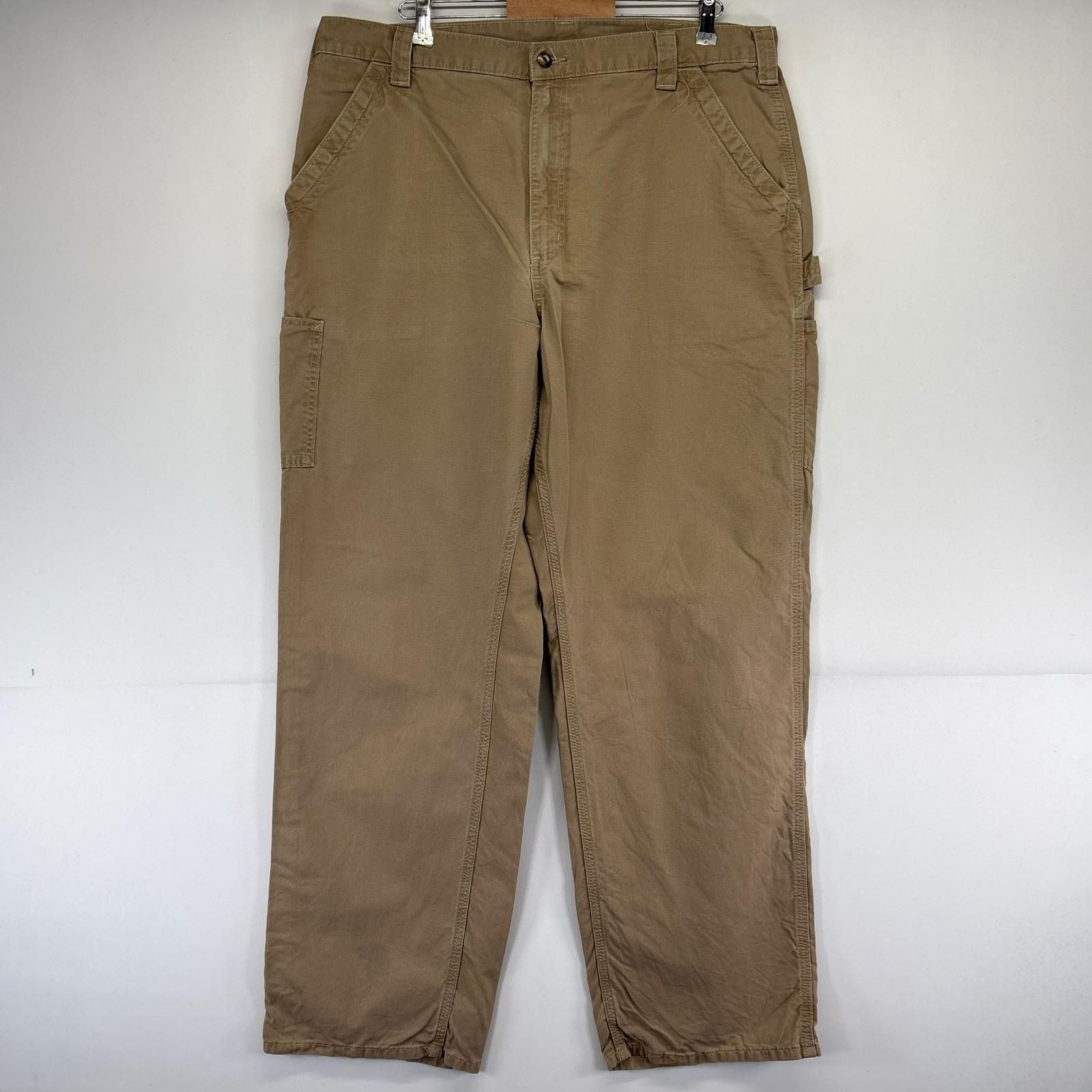 古着 カーハート Carhartt ダック パンツ ペインター ワーク ワンポイントロゴ 大きいサイズ w40×L34 ベージュ系 メンズ