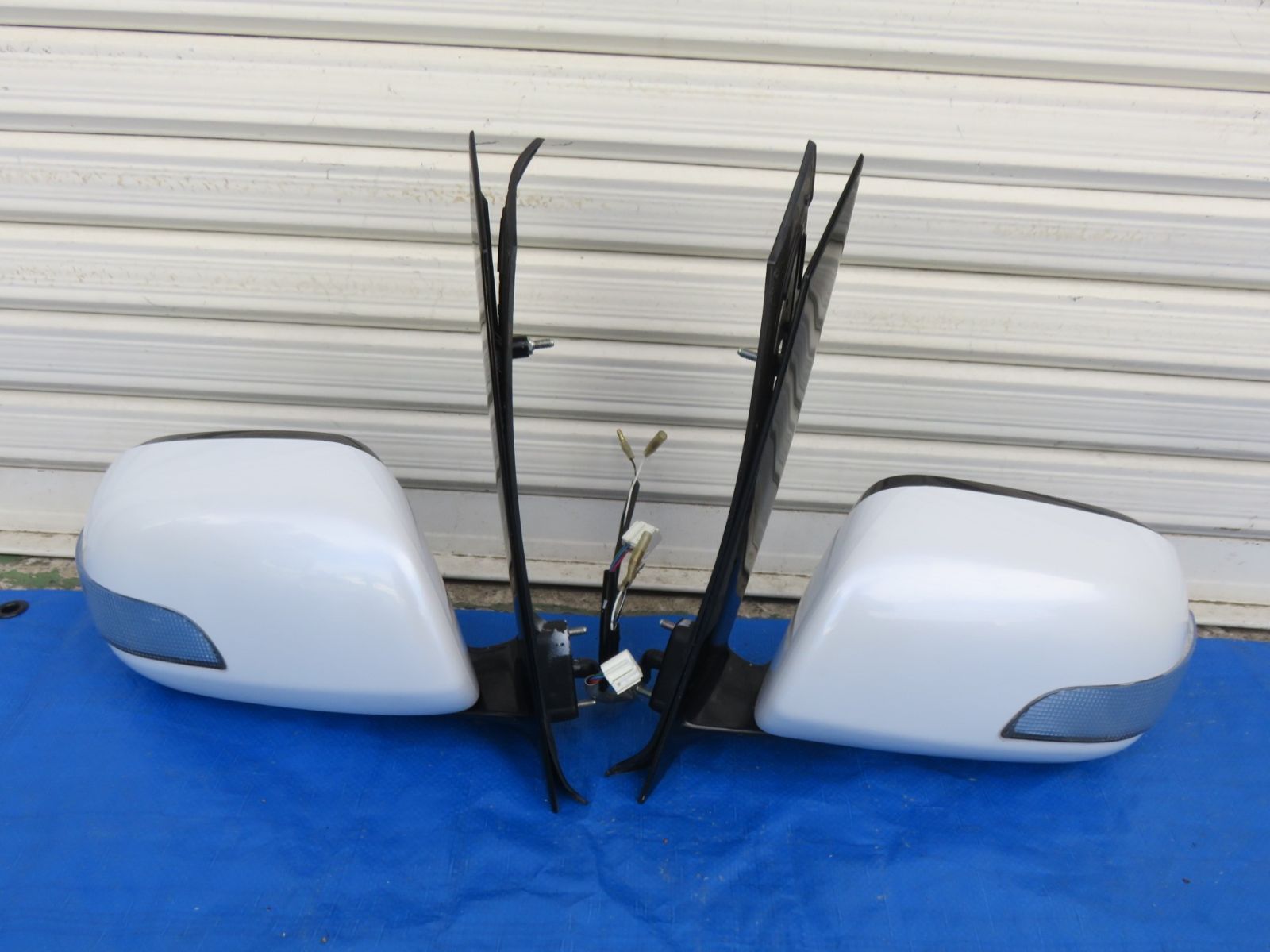 LK1273* 動作OK アルファード ANH10W/後期 ドアミラー 左右 サイドミラー ウインカー付 /純正 042ホワイト /ANH15W MNH10W MNH15W　※小傷