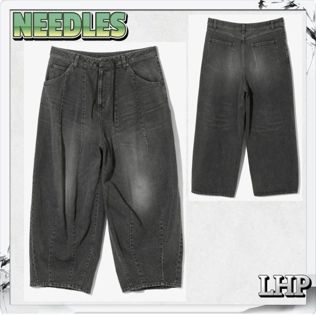正規品 LHP NEEDLES ニードルズ リラックス ヴィンテージ感 デニムパンツ 12オンスウォッシュドデニム ブラック