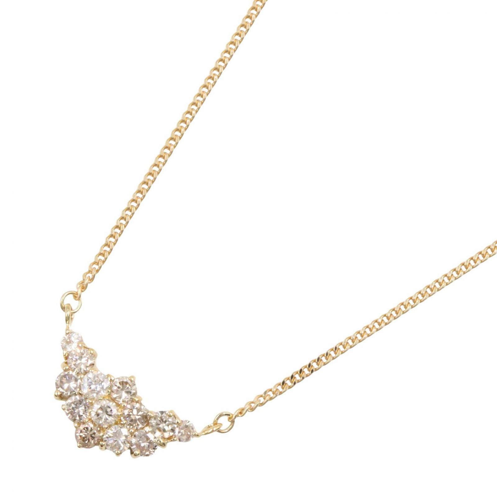 ジュエリー JEWELRY ネックレス ダイヤ ネックレス ﾀﾞｲﾔ 5.3g 首回り38.5/42㎝ K18（イエローゴールド） ダイヤモンド ダイヤネックレス レディース Used A