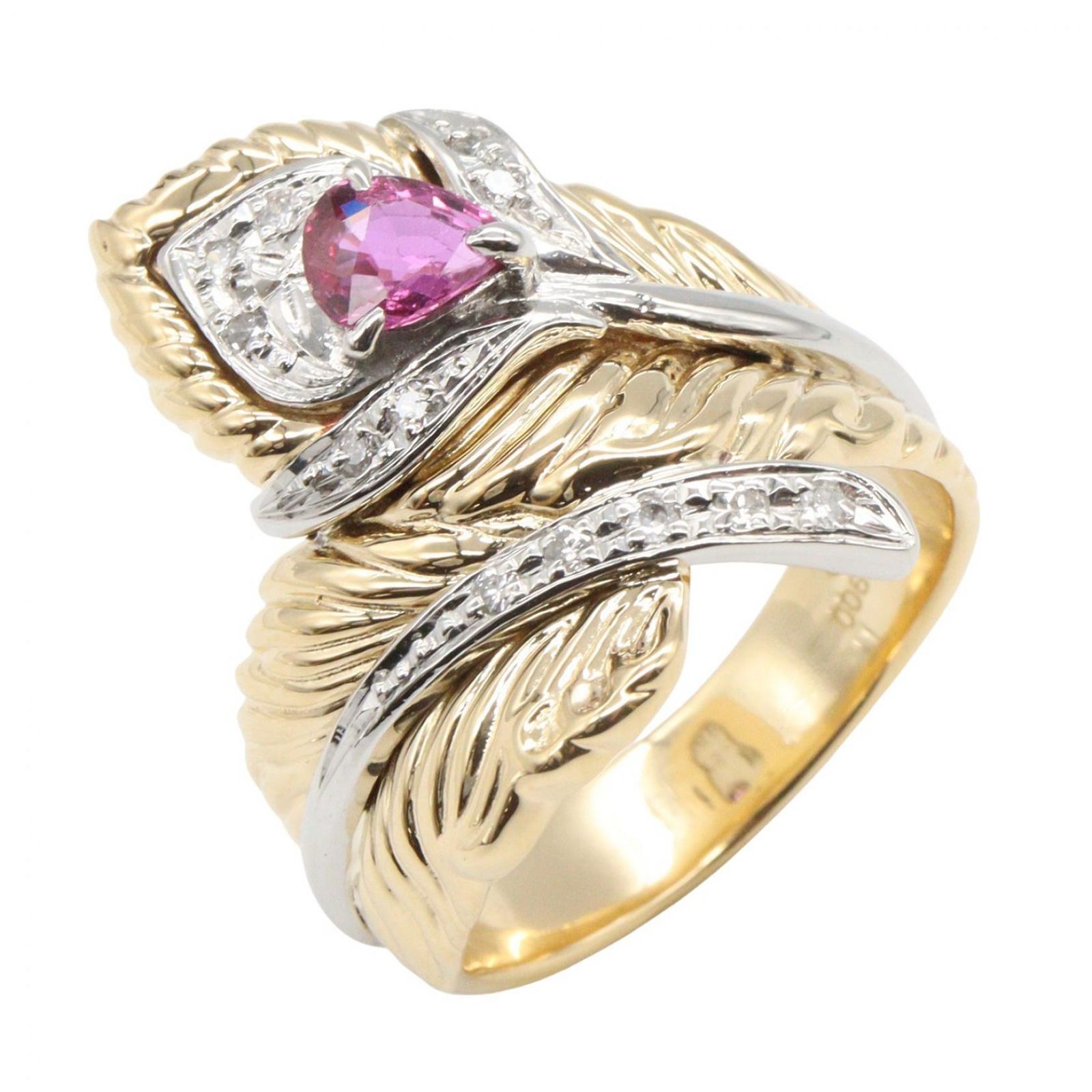 ジュエリー JEWELRY リング・指輪 ルビーリング ﾙﾋﾞｰ 11.0g #10 K18（イエローゴールド） Pt900プラチナ ルビーリング レディース Used A
