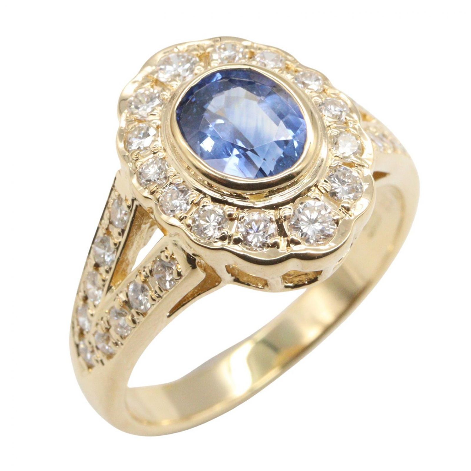 ジュエリー JEWELRY リング・指輪 サファイア ダイヤモンド リング ｻﾌｧｲｱ 6.3g #12.5 K18（イエローゴールド） ダイヤモンド サファイアリング レディース Used A