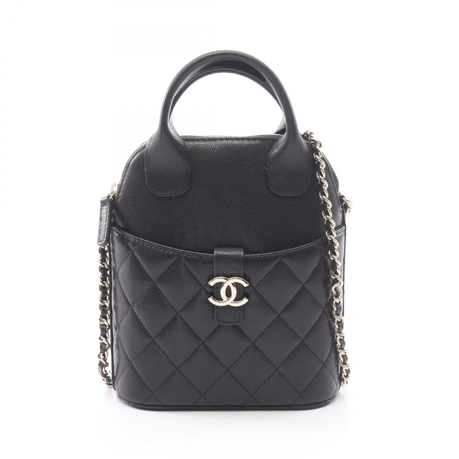 シャネル CHANEL ショルダーバッグ マトラッセ 2WAY ブラック キャビアスキン(グレインドカーフ) マトラッセ 2wayチェーンショルダー レディース Used A
