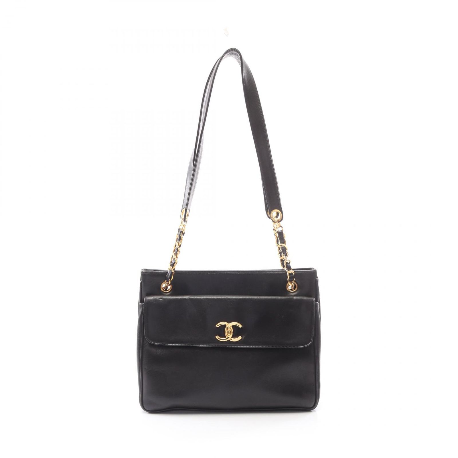 シャネル CHANEL トートバッグ ココマーク ブラック ラムスキン（羊革） ココマーク チェーントート レディース Used A