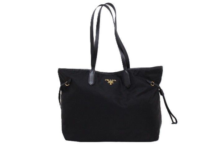 PRADA プラダ バッグ トートバッグ ブラック ナイロン/レザー トートバッグ ナイロン/レザー ブラック ブラック ユニセックス【中古】【460 】